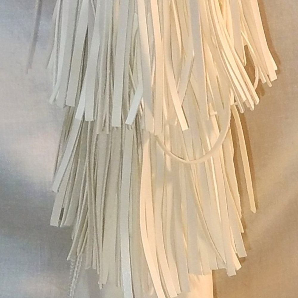 Liliana Fringed White Leather Cowgirl Boots Brand New With Tags No Box. Size 5.5 - Picture 8 of 12